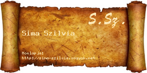 Sima Szilvia névjegykártya